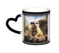 STVYUKL Meerkat Animal Coffee Mug 11oz Ceramic Color Changing Coffee Mug Heat Sensitive Magic Coffee Cup Tea Cup For Women Men Home Office Travel