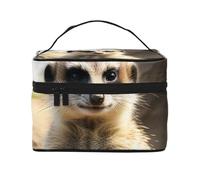 STVYUKL Meerkat Animal Makeup Bag For Women,Waterproof Portable Travel Cosmetic Bags Large Capacity Toiletry Bag Top Handle Zipper Makeup Organizer Case