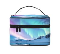 STVYUKL Northern Lights Makeup Bag For Women,Waterproof Portable Travel Cosmetic Bags Large Capacity Toiletry Bag Top Handle Zipper Makeup Organizer Case
