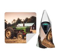 STVYUKL Old Tractor Photo Farm Camera Protective Wrap Anti-Scratch Dustproof Lens Protector Wrapper Magic Self-Adhesive Cloth Portable Lazy Makeup Bag For Dlsr Slr Lens Tablet 10"" X10