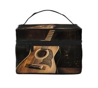 STVYUKL Old West Guitar Makeup Bag For Women,Waterproof Portable Travel Cosmetic Bags Large Capacity Toiletry Bag Top Handle Zipper Makeup Organizer Case