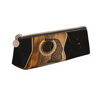 STVYUKL Old West Guitar Pencil Case Holder,Stylish Pencil Pouch Slim Pen Bag With Zipper,Leather Cosmetic Makeup Pouch Bag For Work Office