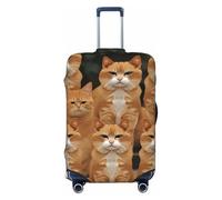 STVYUKL Orange Cats Luggage Cover Personalized Elastic Washable Suitcase Cover Luggage Protector Auti-Scratch Suitcase Case Protector Fits 18-32 Inch Luggage, Black, L