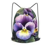 STVYUKL Pansy Perfection Drawstring Backpack Lightweight Sports Gym Sack Cinch Bag Sackpack For Work Gym Travel, Black, S