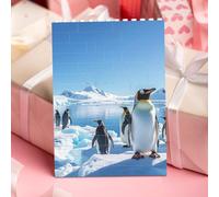 STVYUKL Penguin Antarctica Ice Building Block Puzzle Personalized Building Bricks for Adults Square Shaped Block Puzzle Building Family Keepsake DIY Brick Block Puzzles Valentine's Day Gifts