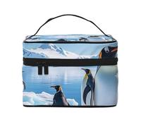 STVYUKL Penguin Antarctica Ice Makeup Bag For Women,Waterproof Portable Travel Cosmetic Bags Large Capacity Toiletry Bag Top Handle Zipper Makeup Organizer Case