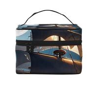 STVYUKL Pirate Sailboat Full Moon Makeup Bag For Women,Waterproof Portable Travel Cosmetic Bags Large Capacity Toiletry Bag Top Handle Zipper Makeup Organizer Case