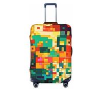 STVYUKL Pixel Art Pattern Luggage Cover Personalized Elastic Washable Suitcase Cover Luggage Protector Auti-Scratch Suitcase Case Protector Fits 18-32 Inch Luggage, Black, M