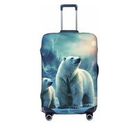 STVYUKL Polar Bears Northern Lights Luggage Cover Personalized Elastic Washable Suitcase Cover Luggage Protector Auti-Scratch Suitcase Case Protector Fits 18-32 Inch Luggage, Black, M
