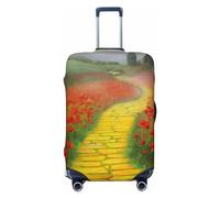 STVYUKL Poppies Field Yellow Brick Road Luggage Cover Personalized Elastic Washable Suitcase Cover Luggage Protector Auti-Scratch Suitcase Case Protector Fits 18-32 Inch Luggage, Black, M