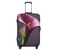 STVYUKL Purple Calla Lily Luggage Cover Personalized Elastic Washable Suitcase Cover Luggage Protector Auti-Scratch Suitcase Case Protector Fits 18-32 Inch Luggage, Black, M