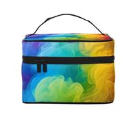 STVYUKL Rainbow Smoke Makeup Bag For Women,Waterproof Portable Travel Cosmetic Bags Large Capacity Toiletry Bag Top Handle Zipper Makeup Organizer Case