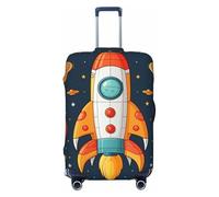 STVYUKL Rocket Clipart Space Ship Luggage Cover Personalized Elastic Washable Suitcase Cover Luggage Protector Auti-Scratch Suitcase Case Protector Fits 18-32 Inch Luggage, Black, XL