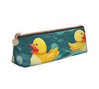 STVYUKL Rubber Ducks Pencil Case Holder,Stylish Pencil Pouch Slim Pen Bag With Zipper,Leather Cosmetic Makeup Pouch Bag For Work Office