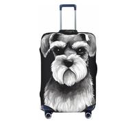STVYUKL Schnauzer Luggage Cover Personalized Elastic Washable Suitcase Cover Luggage Protector Auti-Scratch Suitcase Case Protector Fits 18-32 Inch Luggage, Black, L
