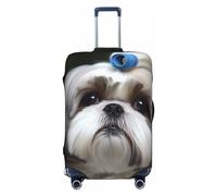 STVYUKL Shih Tzu Dog Luggage Cover Personalized Elastic Washable Suitcase Cover Luggage Protector Auti-Scratch Suitcase Case Protector Fits 18-32 Inch Luggage, Black, XL