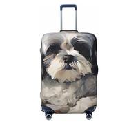 STVYUKL Shih Tzu Luggage Cover Personalized Elastic Washable Suitcase Cover Luggage Protector Auti-Scratch Suitcase Case Protector Fits 18-32 Inch Luggage, Black, XL