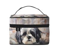 STVYUKL Shih Tzu Makeup Bag For Women,Waterproof Portable Travel Cosmetic Bags Large Capacity Toiletry Bag Top Handle Zipper Makeup Organizer Case