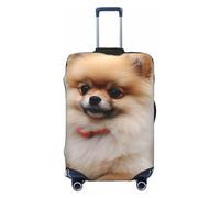 STVYUKL Short-Haired Pomeranian Dog Luggage Cover Personalized Elastic Washable Suitcase Cover Luggage Protector Auti-Scratch Suitcase Case Protector Fits 18-32 Inch Luggage, Black, XL