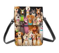 STVYUKL Small Crossbody Bags For Women, Many Cute Dogs Cell Phone Purse Pu Leather Wallet Bag With Shoulder Strap