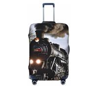 STVYUKL Steam Train Luggage Cover Personalized Elastic Washable Suitcase Cover Luggage Protector Auti-Scratch Suitcase Case Protector Fits 18-32 Inch Luggage, Black, S