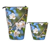STVYUKL Telescopic Pencil Pouch Bag Pop Up Pencil Case Stand Up Pen Holder Cherry Japanese Cherry Blossom Pen Bag Portable Pen Holder Organizer Makeup Bag For Women Men Office Supplies