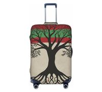 STVYUKL Tree Of Life Palestinian Flag Luggage Cover Personalized Elastic Washable Suitcase Cover Luggage Protector Auti-Scratch Suitcase Case Protector Fits 18-32 Inch Luggage, Black, S