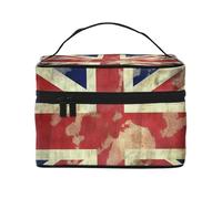 STVYUKL Vintage Union Jack British Flag Makeup Bag For Women,Waterproof Portable Travel Cosmetic Bags Large Capacity Toiletry Bag Top Handle Zipper Makeup Organizer Case