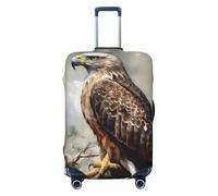 STVYUKL Watercolor Of Hawk Sitting In The Tree Luggage Cover Personalized Elastic Washable Suitcase Cover Luggage Protector Auti-Scratch Suitcase Case Protector Fits 18-32 Inch Luggage, Black, L