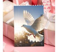 STVYUKL White Dove Flying in The Sun Building Block Puzzle Personalized Building Bricks for Adults Square Shaped Block Puzzle Building Family Keepsake DIY Brick Block Puzzles Valentine's Day Gifts