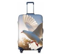 STVYUKL White Dove Flying In The Sun Luggage Cover Personalized Elastic Washable Suitcase Cover Luggage Protector Auti-Scratch Suitcase Case Protector Fits 18-32 Inch Luggage, Black, XL