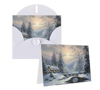 STVYUKL Winter Snow Scene Blank Greetings Card With Envelopes Thank You Cards Note Cards 4'' X 6'' All Occasion Cards White For Christmas Holidays Birthday Graduation Anniversaries