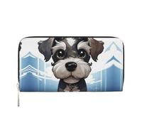 STVYUKL Womens Wallet Zip Around Wallet Pu Leather Phone Clutch Purse Adorable Schnauzer Card Holder Organizer, Black, One Size