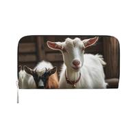 STVYUKL Womens Wallet Zip Around Wallet Pu Leather Phone Clutch Purse Cute Goat Card Holder Organizer, Black, One Size