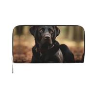 STVYUKL Womens Wallet Zip Around Wallet Pu Leather Phone Clutch Purse Cute Labrador Dog Card Holder Organizer, Black, One Size