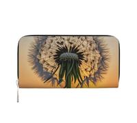 STVYUKL Womens Wallet Zip Around Wallet Pu Leather Phone Clutch Purse Dandelions At Sunset Card Holder Organizer, Black, One Size