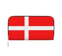 STVYUKL Womens Wallet Zip Around Wallet Pu Leather Phone Clutch Purse Denmark Danish Flag Card Holder Organizer, Black, One Size