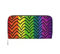 STVYUKL Womens Wallet Zip Around Wallet Pu Leather Phone Clutch Purse Gay Pride Rainbow Card Holder Organizer, Black, One Size