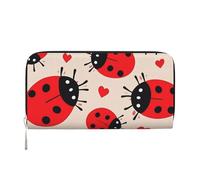 STVYUKL Womens Wallet Zip Around Wallet Pu Leather Phone Clutch Purse Ladybug Card Holder Organizer, Black, One Size