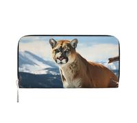 STVYUKL Womens Wallet Zip Around Wallet Pu Leather Phone Clutch Purse Panther Mountain Lion Card Holder Organizer, Black, One Size