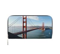 STVYUKL Womens Wallet Zip Around Wallet Pu Leather Phone Clutch Purse San Francisco Golden Gate Bridge Card Holder Organizer, Black, One Size