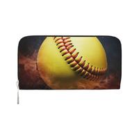 STVYUKL Womens Wallet Zip Around Wallet Pu Leather Phone Clutch Purse Softball Card Holder Organizer, Black, One Size