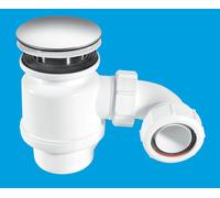 STW8-M 50mm Water Seal Resealing Shower Trap with Multifit Outlet McAlpine White One Size