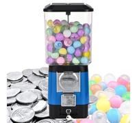 STWBHW Candy Vending Machines,Coin Operated Bubble Gum Machine,200 Empty Balls, 100 Stainless Steel Tokens,Coin Operated Gumball Bank for Toy Capsules Bouncy Balls Candy,for Game Stores(Blue)