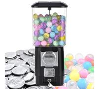 STWBHW Candy Vending Machines,Coin Operated Bubble Gum Machine,200 Empty Balls, 100 Stainless Steel Tokens,Coin Operated Gumball Bank for Toy Capsules Bouncy Balls Candy,for Game Stores(Black)