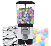 STWBHW Candy Vending Machines,Coin Operated Bubble Gum Machine,200 Empty Balls, 100 Stainless Steel Tokens,Coin Operated Gumball Bank for Toy Capsules Bouncy Balls Candy,for Game Stores(Silver)