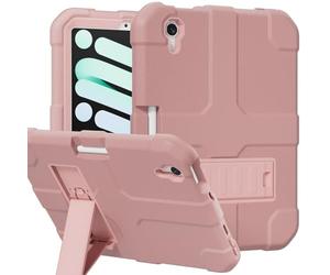 Stweap Case for iPad mini 7 A17 Pro 2024 / iPad mini 6 2021 8.3 Inch, Heavy Duty Shockproof Rugged Protective Case for iPad mini 7th/6th Generation 8.3" (Rose Gold)