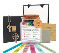 STWPYL Read Me When Bible Verses Jar, Inspirational Message Cards with Necklace, Christian Gift Set, Father's Day Gifts