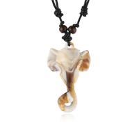 STWTR Adjustable Resin Elephant Hemp Rope Necklace, Maori Tribe Pendant, Lucky Jewelry, Resin, No Gemstone