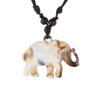 STWTR Adjustable Resin Elephant Hemp Rope Necklace, Maori Tribe Pendant, Lucky Jewelry, Resin, No Gemstone